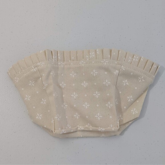 New Longaberger SM Small Key Fabric Liner in Natural Cream Tan White Print NWT - Picture 5 of 7